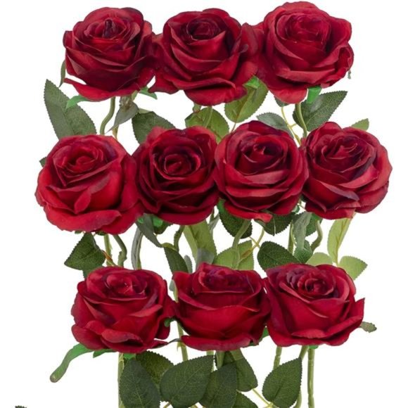 Artificial Silk Red Rose Flower Wedding Bouquet Fake Rose Floral Gift PartyDecor - Picture 2 of 6